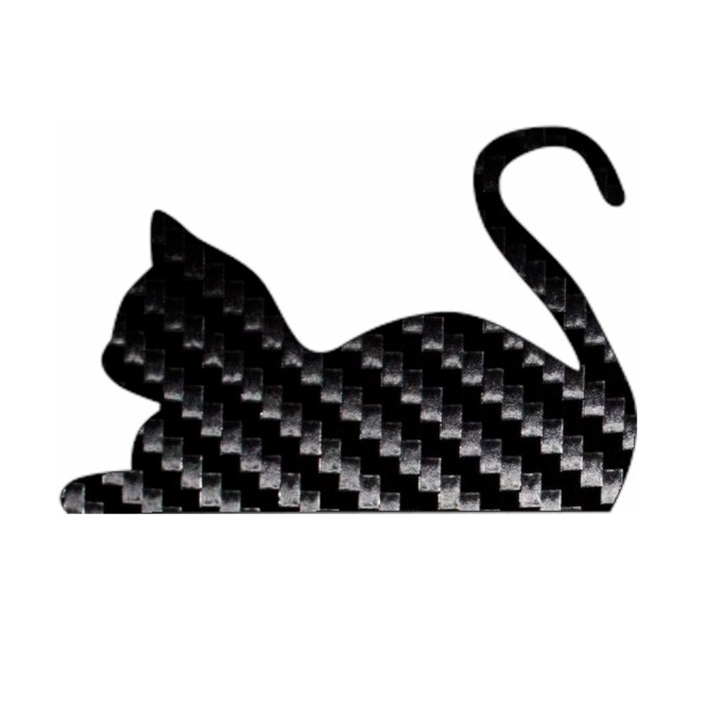 4 Pack Cat Love Sticker Black Carbon Fiber Vinyl Decal Logo Laptop Window